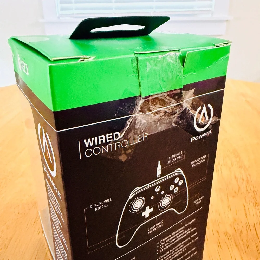 PowerA Wired Controller Xbox One Windows 10 Forest Cloud Camo Blue Soft-Touch